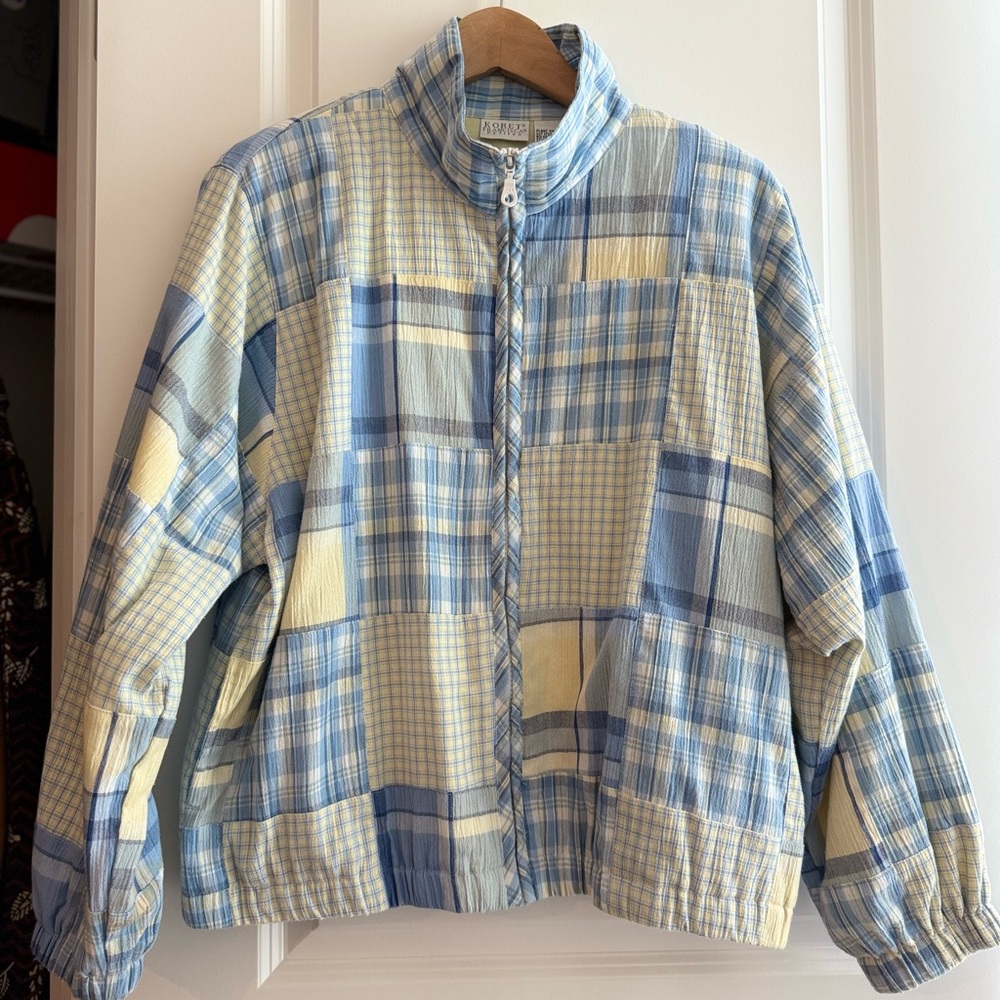 Vintage Plaid Bomber Jacket